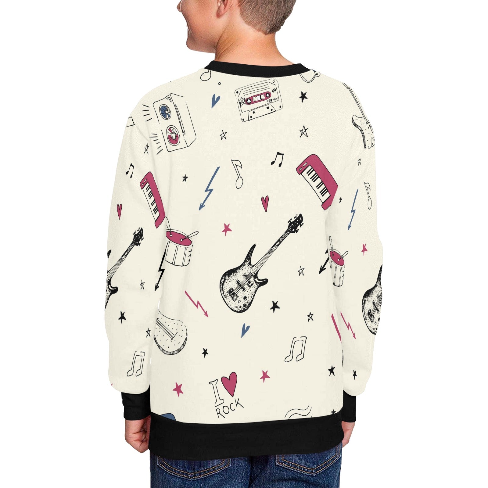 Kids' All Over Print Fuzzy Sweatshirt